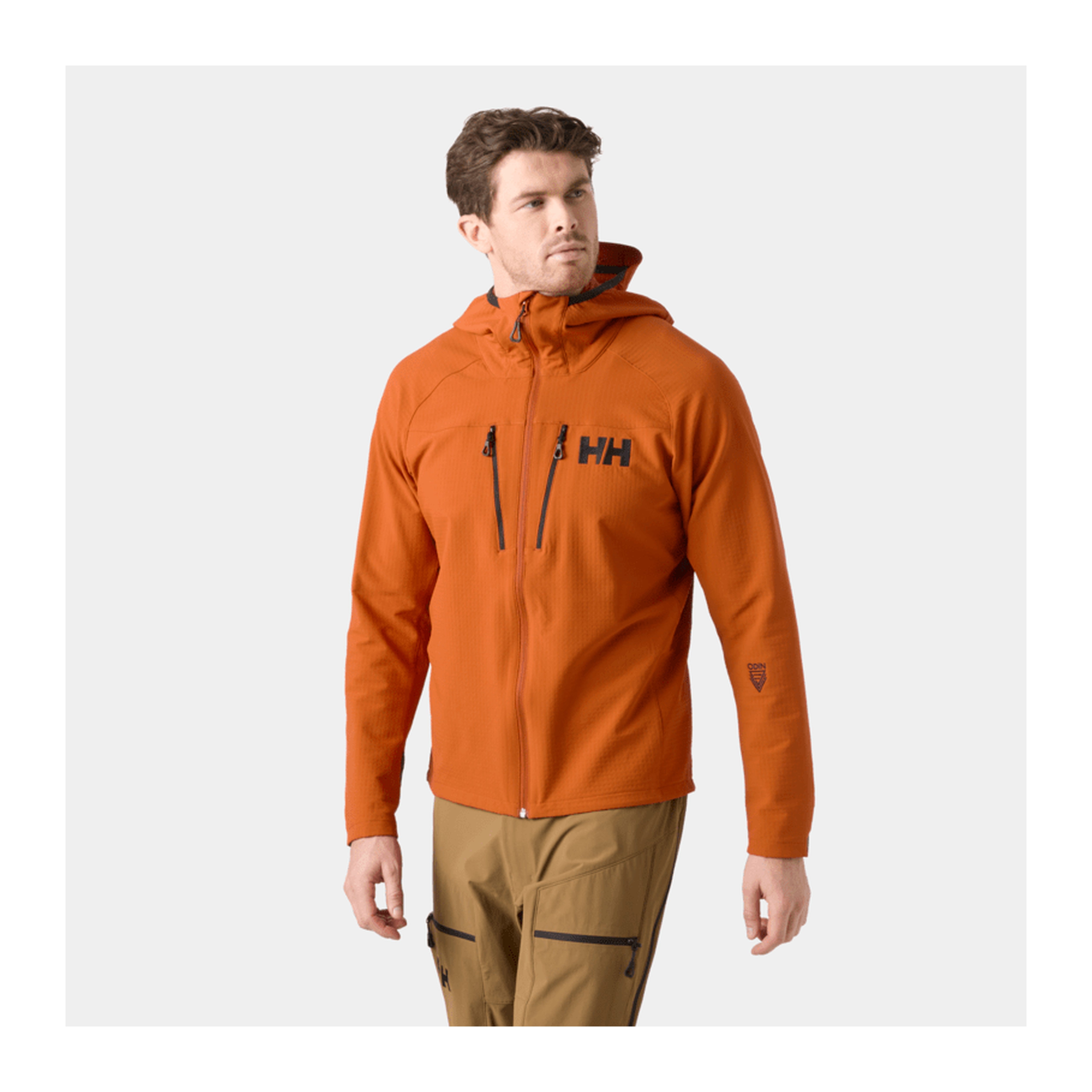 HH Men's Odin Pro Shield Jacket – Ginger Biscuit – detail
